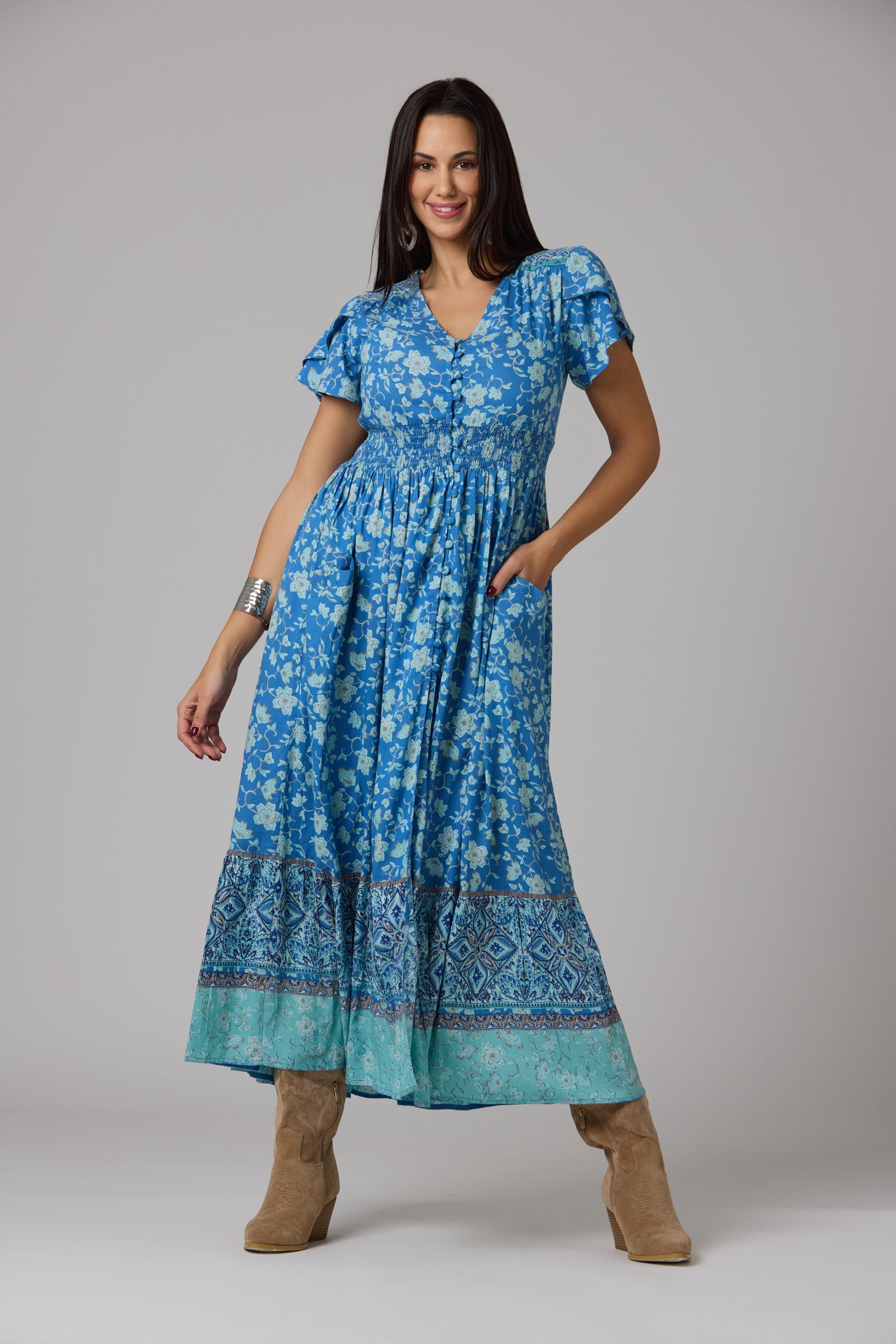 Vestido Largo Con Estampado Floral Boho Para Mujer Guatemala